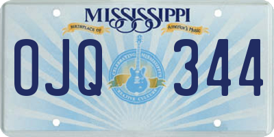 MS license plate OJQ344
