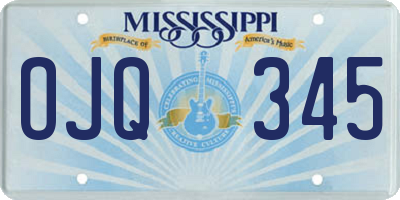 MS license plate OJQ345