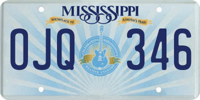 MS license plate OJQ346