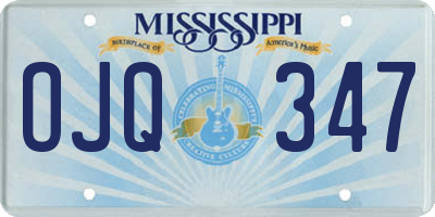 MS license plate OJQ347