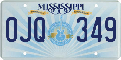 MS license plate OJQ349