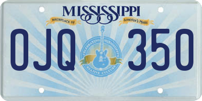 MS license plate OJQ350