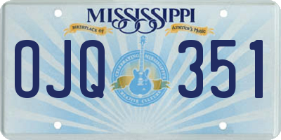 MS license plate OJQ351