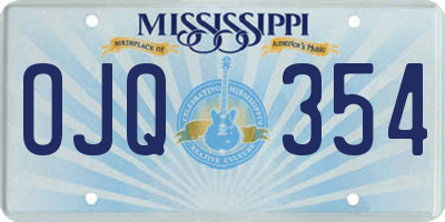 MS license plate OJQ354