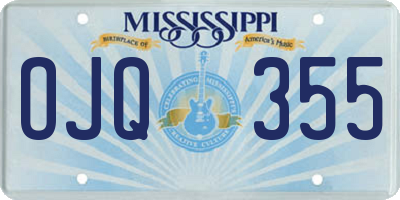MS license plate OJQ355