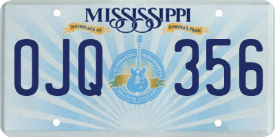 MS license plate OJQ356