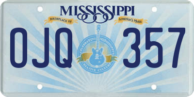 MS license plate OJQ357