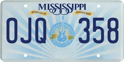 MS license plate OJQ358