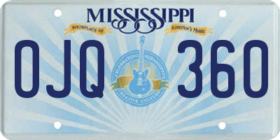 MS license plate OJQ360