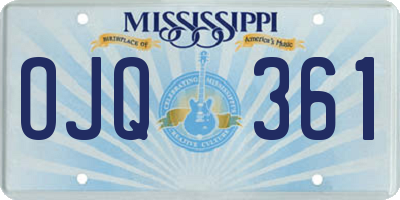 MS license plate OJQ361