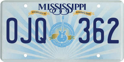 MS license plate OJQ362