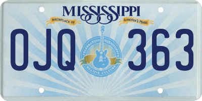 MS license plate OJQ363