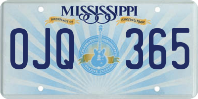 MS license plate OJQ365
