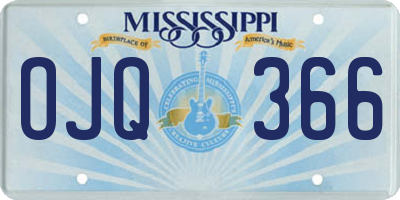 MS license plate OJQ366