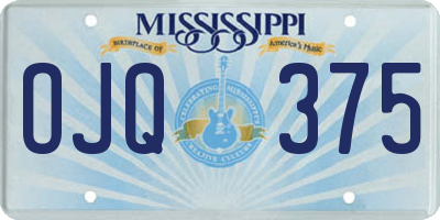 MS license plate OJQ375