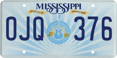 MS license plate OJQ376