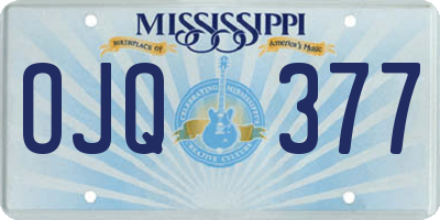 MS license plate OJQ377