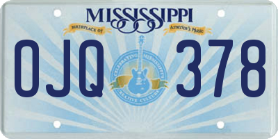 MS license plate OJQ378