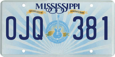 MS license plate OJQ381