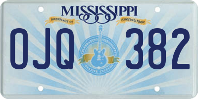 MS license plate OJQ382