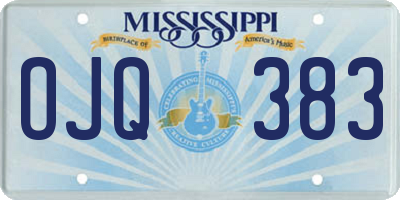 MS license plate OJQ383