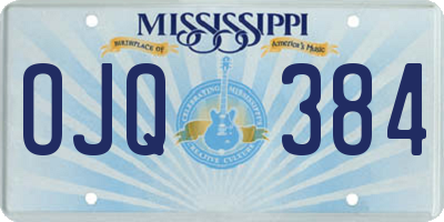 MS license plate OJQ384