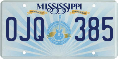 MS license plate OJQ385