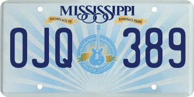 MS license plate OJQ389