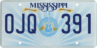 MS license plate OJQ391