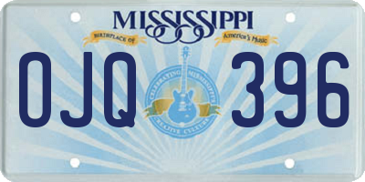 MS license plate OJQ396