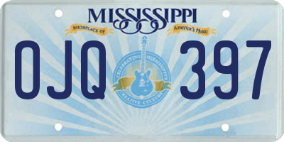 MS license plate OJQ397