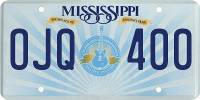 MS license plate OJQ400