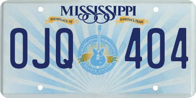 MS license plate OJQ404