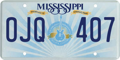 MS license plate OJQ407