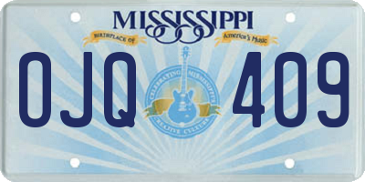 MS license plate OJQ409