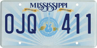 MS license plate OJQ411