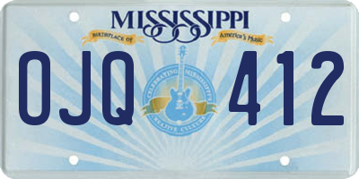 MS license plate OJQ412