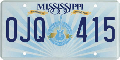 MS license plate OJQ415