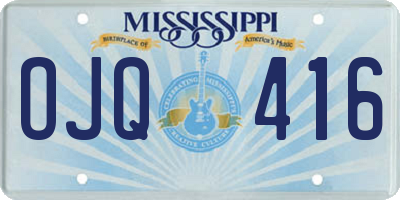MS license plate OJQ416