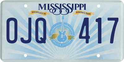MS license plate OJQ417