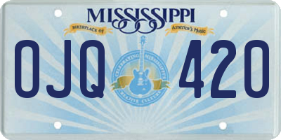 MS license plate OJQ420