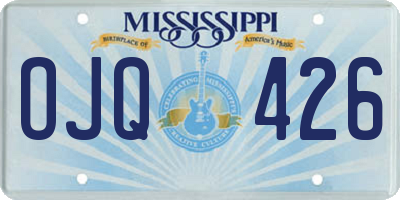 MS license plate OJQ426