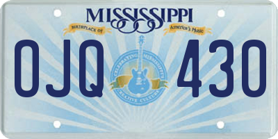 MS license plate OJQ430