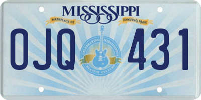 MS license plate OJQ431