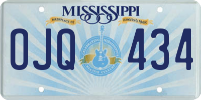 MS license plate OJQ434