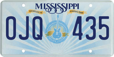 MS license plate OJQ435