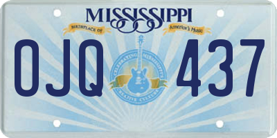 MS license plate OJQ437