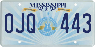 MS license plate OJQ443