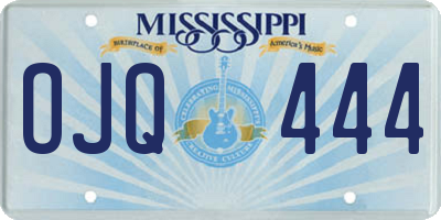 MS license plate OJQ444