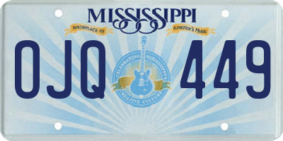MS license plate OJQ449